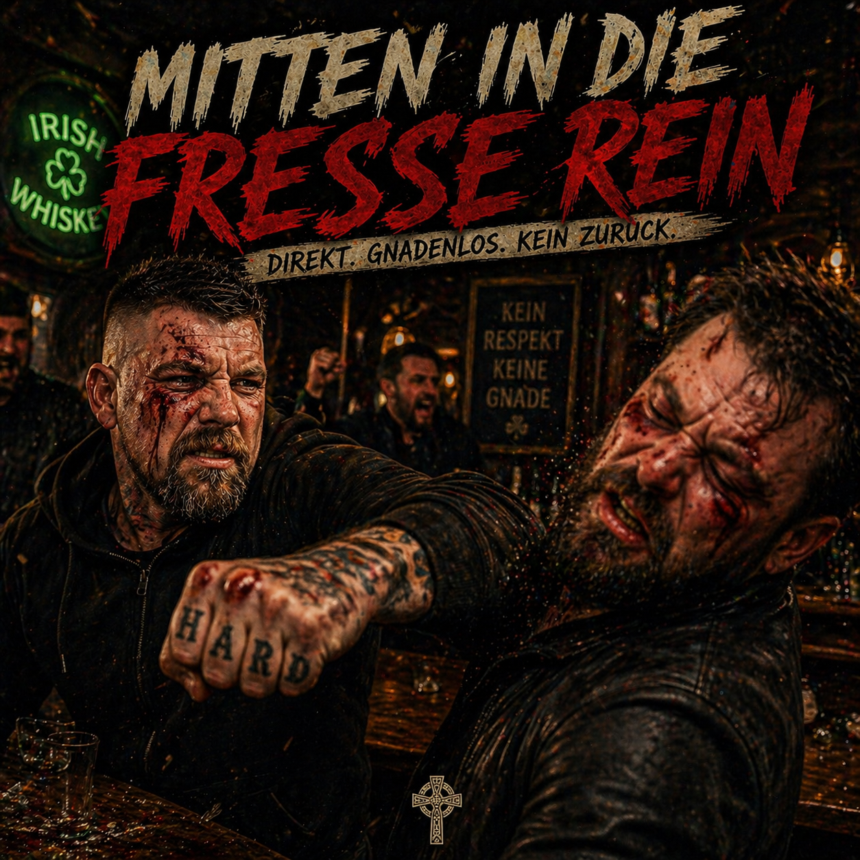 Mitten in die Fresse rein